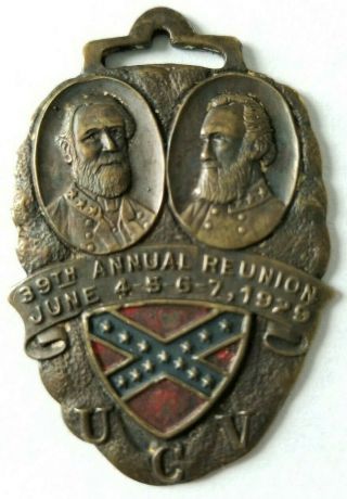 1929 39th Ucv United Confederate Veterans Reunion Badge Medal