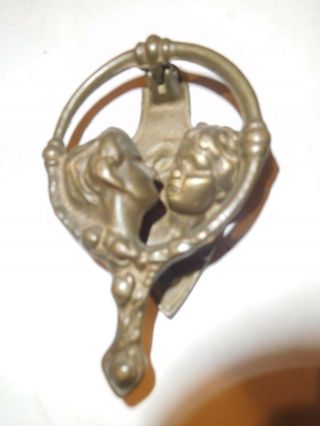 Antique Brass Door Knocker Romeo Juliet Kissing Lovers Ritter & Son Vintage