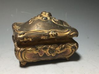 Small Antique Vtg Art Nouveau Jewelry Casket Trinket Box