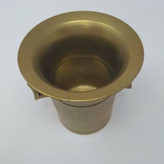 Vintage Solid Brass Mortar and Pestle No.  8 with Handles 5 