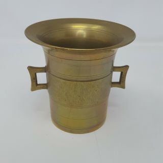 Vintage Solid Brass Mortar and Pestle No.  8 with Handles 5 