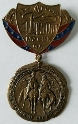 1912 22nd Ucv United Confederate Veterans Reunion Badge Medal Macon,  Ga