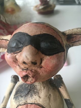 Primitive Paper Mache Whistling Cow Shelf Sitter by Erikascupboard 2