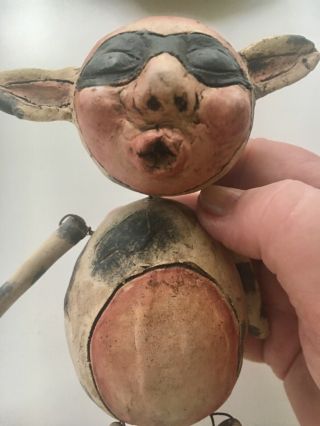 Primitive Paper Mache Whistling Cow Shelf Sitter by Erikascupboard 6