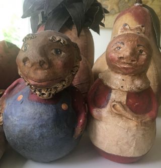 Primitive Paper Mache Mammy N Pappy Made By Ccs Whimsies - By Erikascupboard