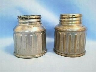 2 Np Justrite Carbide Miners Lamp Tall Bases,  1919 Vintage Mining Parts