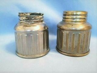 2 NP JUSTRITE Carbide Miners Lamp Tall Bases,  1919 Vintage Mining Parts 2