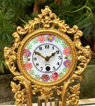 Miniature Art Noveau German Made Clock in Running Order 2