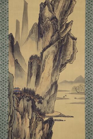 CHINESE HANGING SCROLL ART Painting Sansui Landscape E7372 4