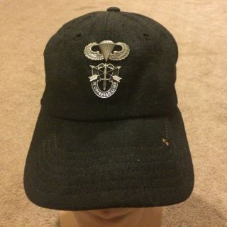 Named Special Forces Sog Green Beret Black Ball Cap Ccc Vet.  Tf1ae With Documents