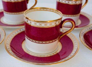 Vintage Set of 7 Seven Bond Shape Wedgwood Ulander Demitasse Cups and Saucers 6