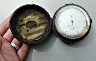 C1910 Large J H Steward Pocket Barometer Altimeter Vintage Antique