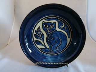 North Eagle Studio Pottery Art Deco Sitting Cat Design Bowl Dish
