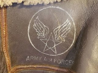 WWII US Air Force B - 3 Leather Bomber Jacket Helmet Boots Scarves Citadel 1944 6