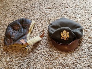 WWII US Air Force B - 3 Leather Bomber Jacket Helmet Boots Scarves Citadel 1944 8