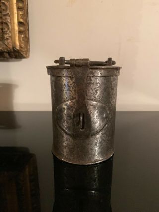 Early / Old Continental Money Box.  - Pewter C.  18th Century