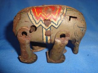 Old Vintage Tin Winding Elephant Toy From Japan 1950