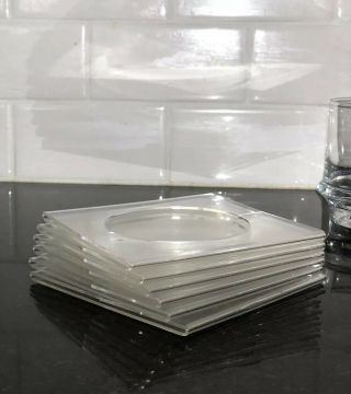 Set / 6 Vintage 1970s Lucite Coasters MCM milo Hollis Jones Era Palm Beach CHIC 2