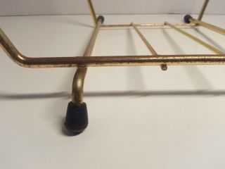 Mid - Century Modern RECORD RACK - Bronzed Metal Wire Vintage 1960s - 1970s 13 