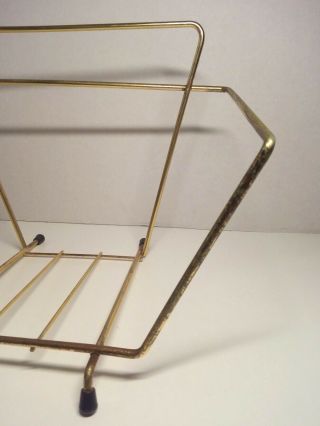 Mid - Century Modern RECORD RACK - Bronzed Metal Wire Vintage 1960s - 1970s 13 