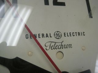 Vintage Large GE Telechron School Wall Clock w Curved Glass Lens 6