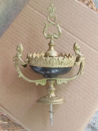 Antique French Mantel Clock Top/finial Ornament Marble & Spelter - 19th C