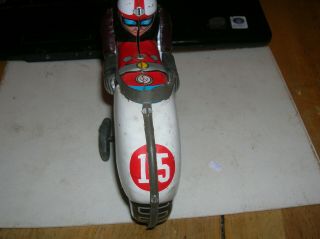 Vintage 1950s JapanESE E.  D BRAND TIN MOTORCYCLE RACER NO 15 3