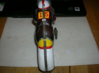 Vintage 1950s JapanESE E.  D BRAND TIN MOTORCYCLE RACER NO 15 4