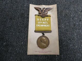Gar Grand Army The Republic 50th National Encampment Medal W/ Card -