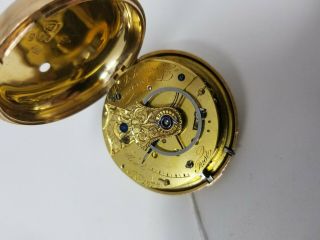 M I Tobias Pocket 18kt Gold Case Pocket Watch Double Case 56mm Key Wind Fusee 11