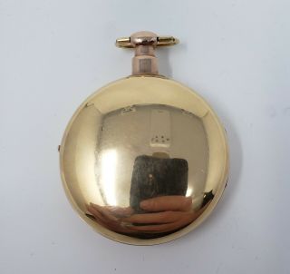 M I Tobias Pocket 18kt Gold Case Pocket Watch Double Case 56mm Key Wind Fusee 2