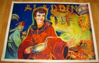 Fine Art Deco 1930s Aladdin Pin - Up Orientalist Theater Poster Stone Lithography