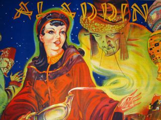 Fine Art Deco 1930s Aladdin Pin - Up Orientalist Theater Poster Stone Lithography 2