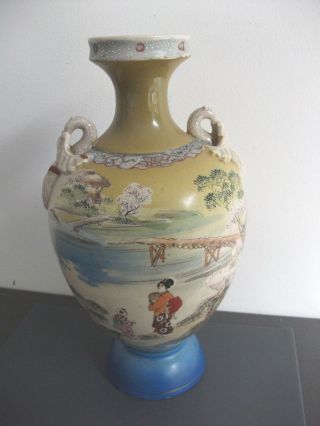 Antique Hand Painted Japanese Vase Urn