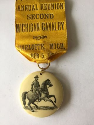 1898 Annual Reunion 2nd Charlotte Michigan Cavalry Ribbon