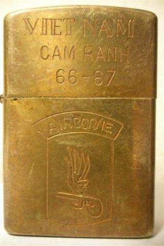 Vietnam War Zippo Lighter Cam Ranh 66 67 Vintage