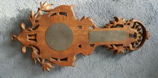 Vintage/ Antique Black Forest Style Carved Wood Barometer 2