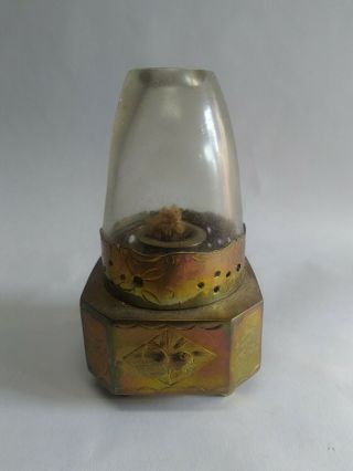 Antique Brass Opium Den Lamp Octagonal Base