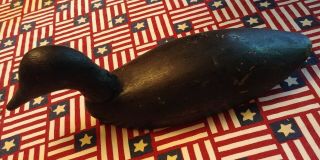 Antique Primitive Folk Art Black Duck Decoy Soaper Family Belfast Maine 5