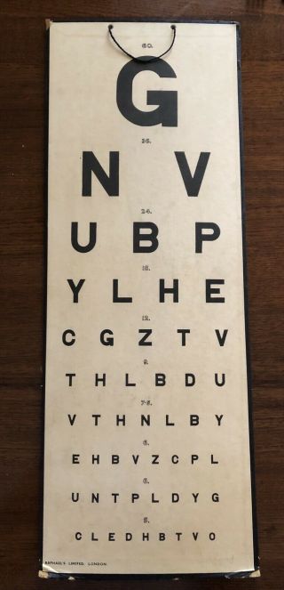 Vintage Eye Chart,  Made By Raphael’s London