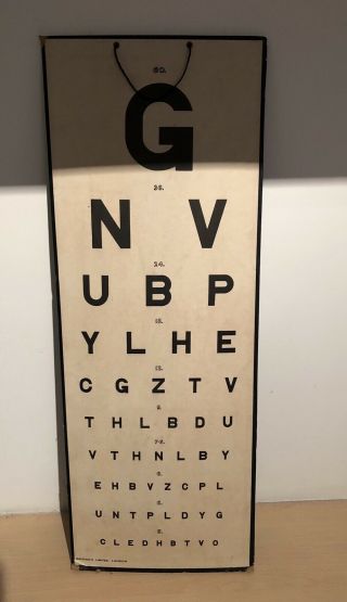 Vintage Eye Chart,  Made By Raphael’s London 2