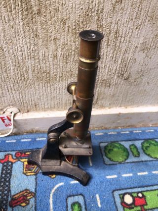 Antique Brass Microscope For Display / Parts Or Restoration