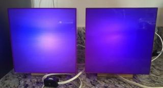 Mid Century Modern Purple Blue 6 " Cube Light Pair Myriad Miami Fl