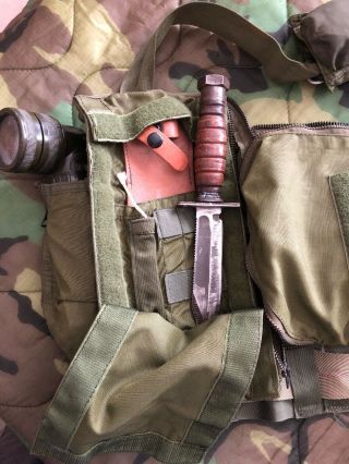 Pilot Survival Vest Vietnam 1972 Flare Knife Smoke Fishing Kit Gear Lighter Sv2a
