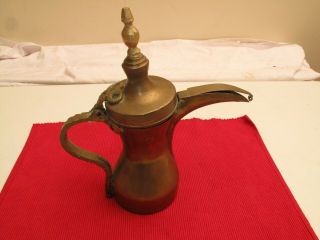 Vtg Antique Dallah Coffee Pot Tibetan Chinese Brass Turkish Middle Eastern