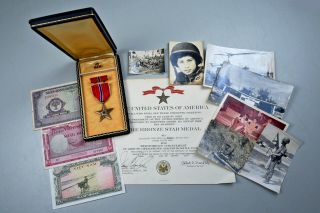 Vietnam War U.  S.  Army Sp 4 Bronze Star W/certificate & Vietnam Photos