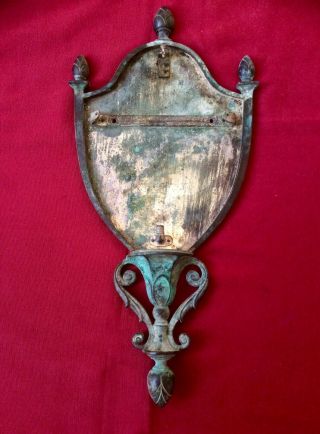 Antique Victorian 1800s French Wall Sconce Lamp,  Bronze Applique,  Large