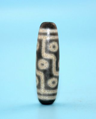 43 12 Mm Antique Dzi Agate Old 9 Eyes Bead From Tibet