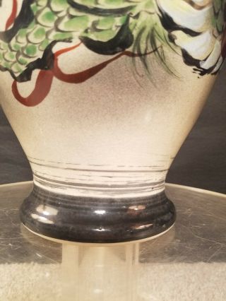 Antique Hand Painted Japanese Dragon Vase 7