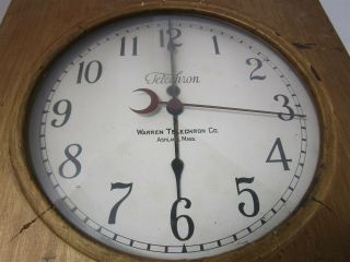 Vintage Telechron Wall Clock Glass Display Wood Casing W/ Power Cord 7